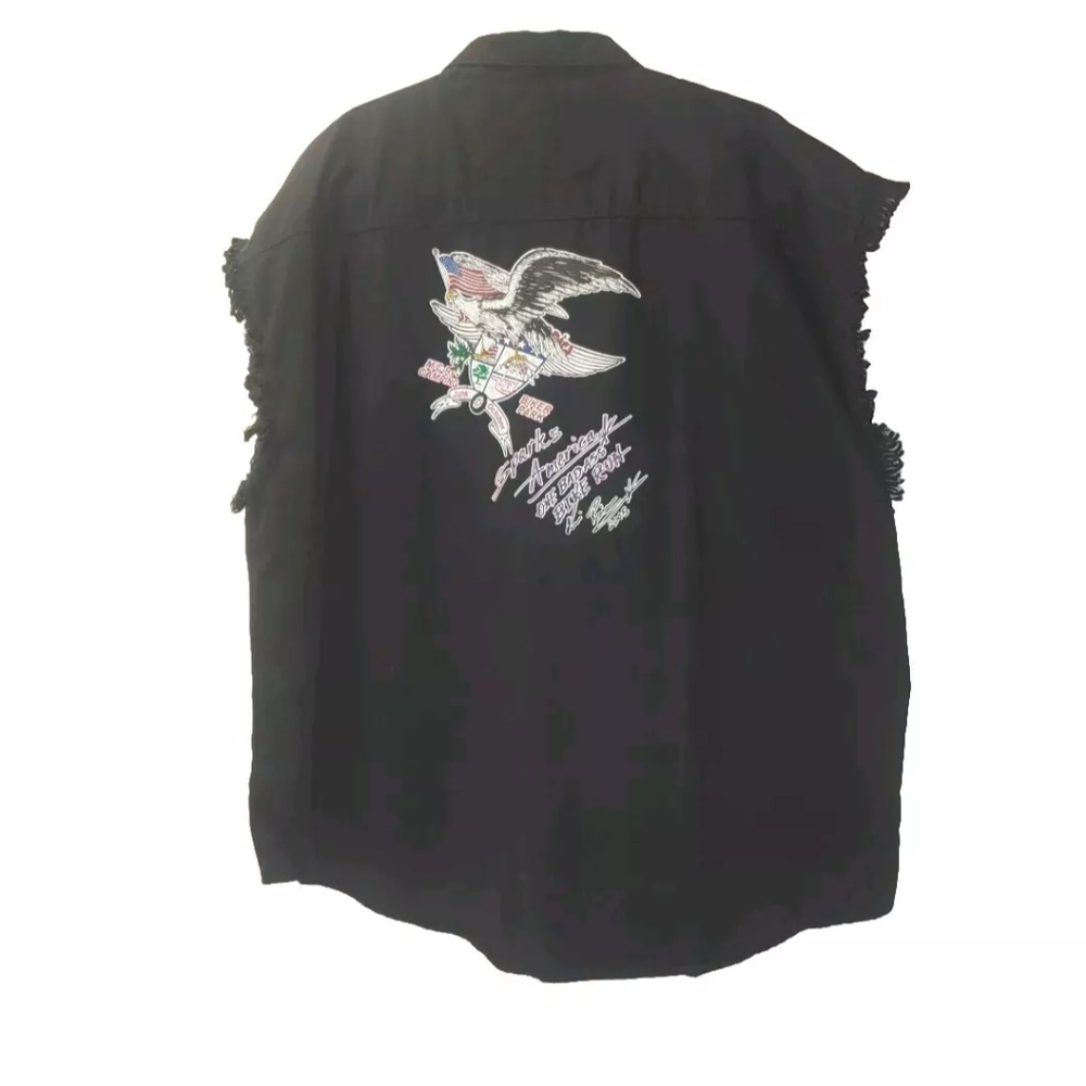 CH Biker Eagle Biker Shirt Adult XXL 2X 3X Sparks American Badass Bike Run EUC